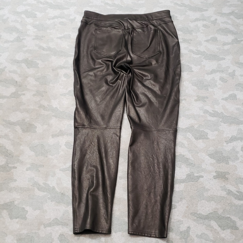Spanx Pants Womens XL Brown Faux Leather Pockets - Picture 10 of 11